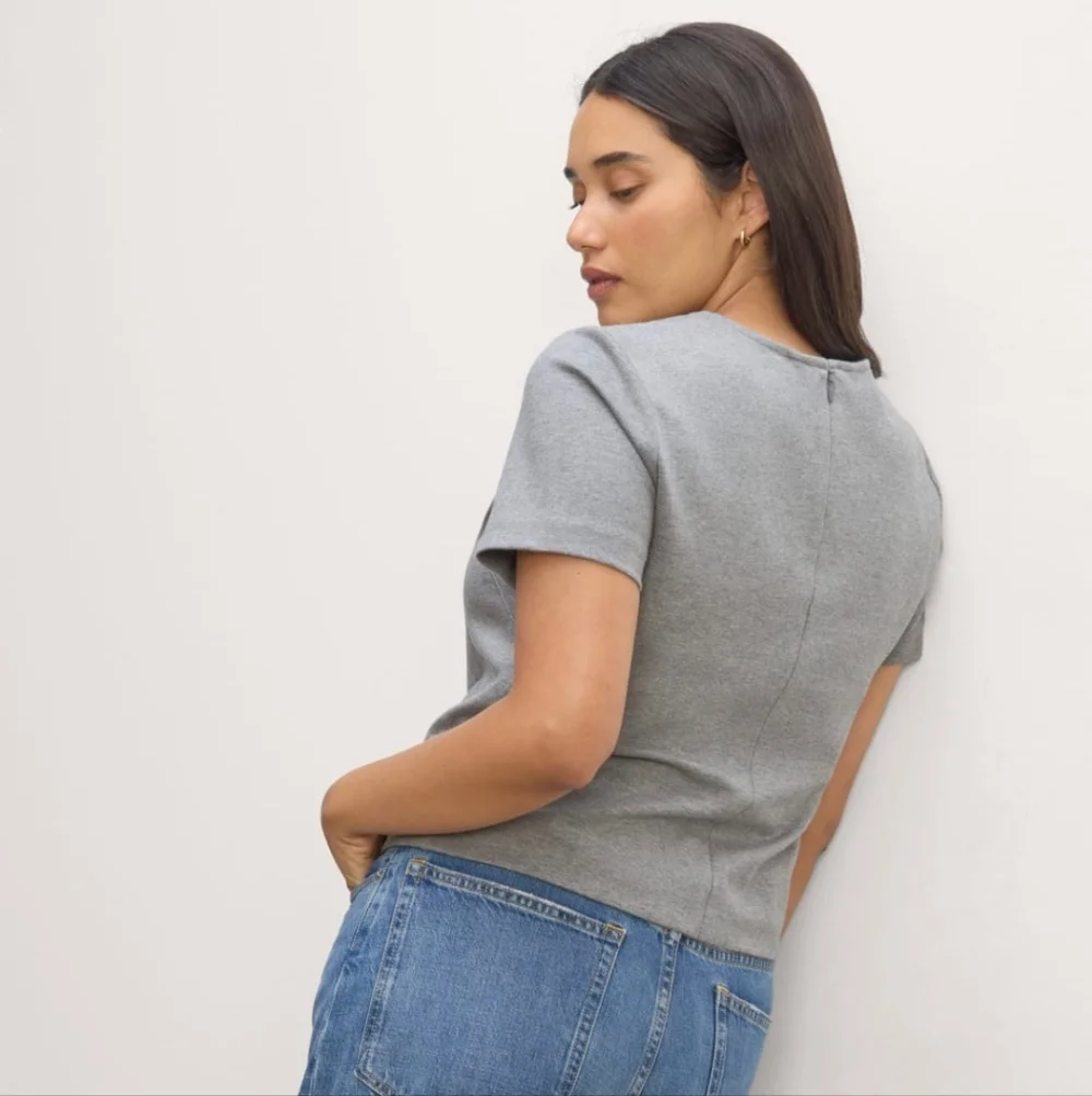 Everlane The Dream Tee Heather Gray Short Sleeve Tee Large Staple Elevated - Picture 3 of 10